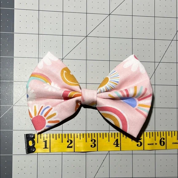 Pink Rainbow Kids Hair Bow - Picture 3 of 4